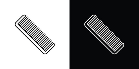 Hair brush icon design template with outline style