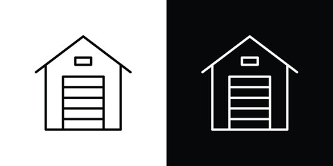 Garage icon design template with outline style