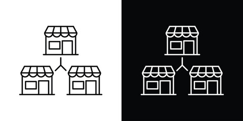 Franchise icon design template with outline style