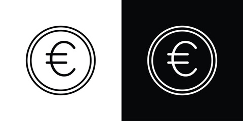Euro icon design template with outline style
