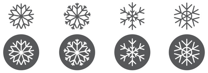 Snowflake snow freeze winter line outline icon. Snowflakes thin line icon set. Snowflake Simple illustration