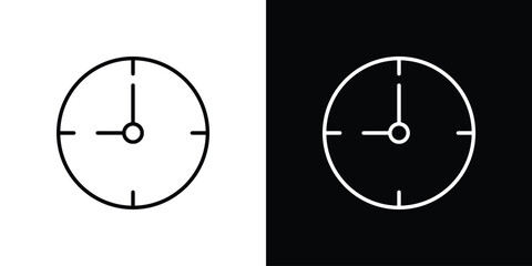 Clock nine icon design template with outline style