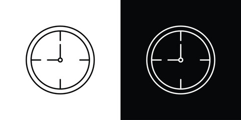 Clock icon design template with outline style