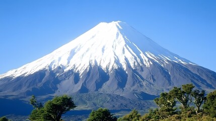 Fototapeta premium Majestic Snow Capped Mountain Peak Landscape