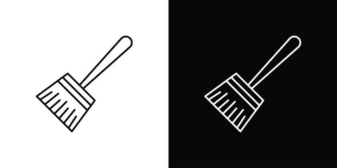 Broom icon design template with outline style