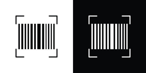 Barcode read icon design template with outline style