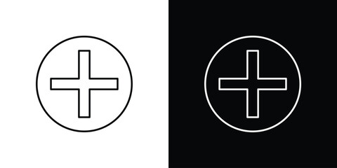 Add icon design template with outline style