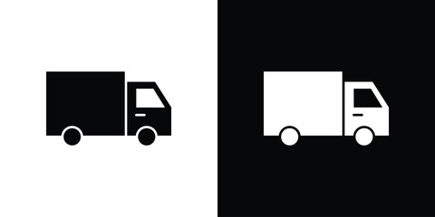 Truck icon. filled flat sign for mobile concept and web