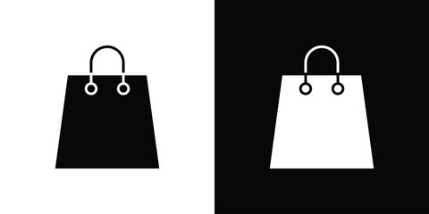 Shopping bag icon. filled flat sign for mobile concept and web