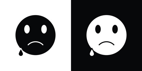Sad icon. filled flat sign for mobile concept and web