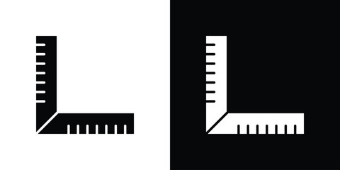 Ruler combined icon. filled flat sign for mobile concept and web