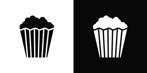 Popcorn icon. filled flat sign for mobile concept and web