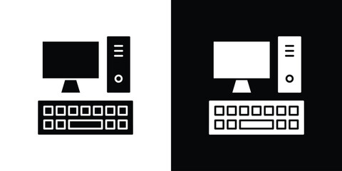 Computer icon. filled flat sign for mobile concept and web