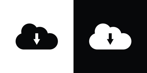Cloud download icon. filled flat sign for mobile concept and web