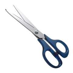 Blue handle scissors on a gray background