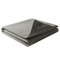 Folded gray blanket on gray background
