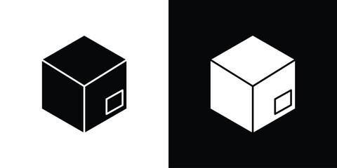 Box icon. filled flat sign for mobile concept and web