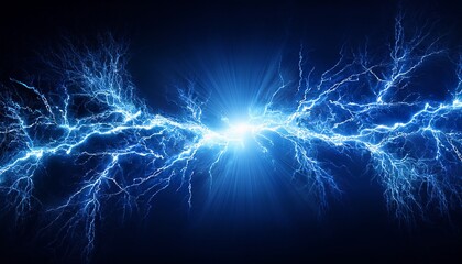 electric blue lightning strikes on dark background for dramatic effects