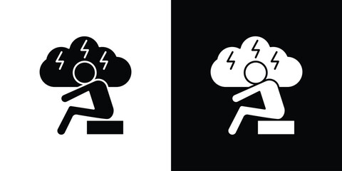 Anxiety or stress icon. filled flat sign for mobile concept and web