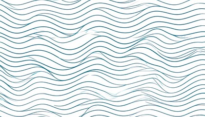 Abstract Blue Wave Pattern Seamless Design on White Background Tileable Vector