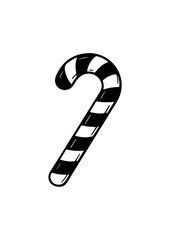 Black and White Candy Cane Illustration