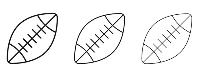 Rugby icon in linear versions. Editable line