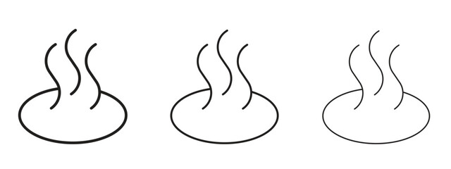 Onsen icon in linear versions. Editable line