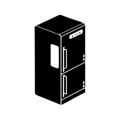 Vector art of isometric illustration of a refrigerator, representing a modern kitchen appliance for food storage