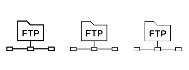 FTP icon in linear versions. Editable line
