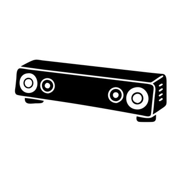 black soundbar icon on white background clip art preview