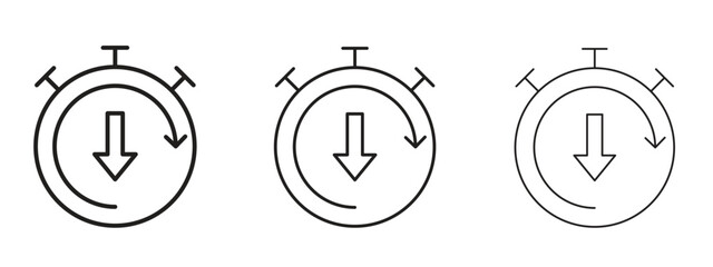Down time icon in linear versions. Editable line