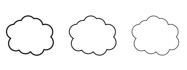 Clouds icon in linear versions. Editable line
