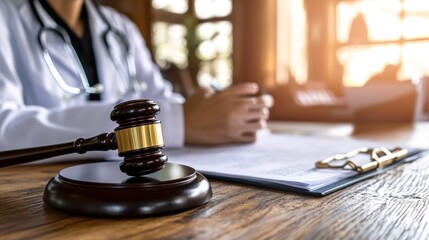Obraz premium Gavel and medical law justice