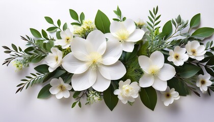 Fototapeta premium delicate white floral arrangement on transparent background