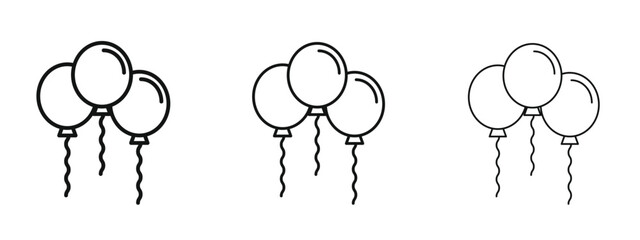 Balloons icon in linear versions. Editable line © Witty