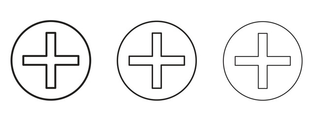 Fototapeta premium Add icon in linear versions. Editable line