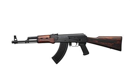 Assault rifle against white background