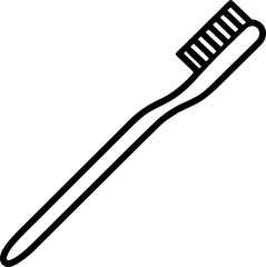 Black and White Toothbrush Line Drawing Icon