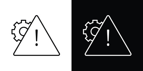 Technical warning icon logo vector template