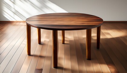 a round wooden table with legs