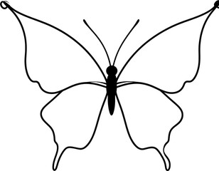 Simple black outline butterfly