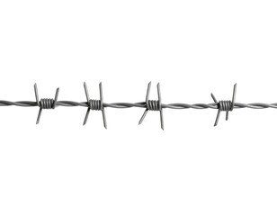 Barbed wire against a white background