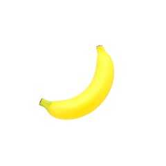 Single ripe banana against white