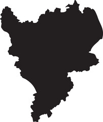 East Midlands England Map Solid Black Silhouette