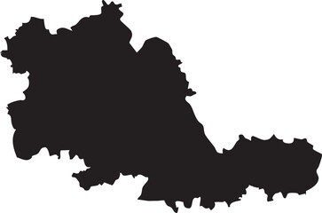 Fototapeta premium West Midlands England Map Solid Black Silhouette