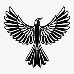 Fototapeta premium Finch line art White background illustration Generative Ai