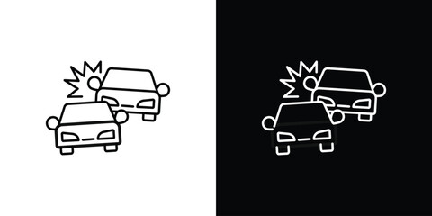 Car crash icon logo vector template