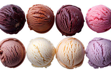 Gradient Cream Photography Isolated Transparent Background Set Ice Scoops Arranged Colors Dark Chocolate Light Branding Social Media Poster Banner Marketing Ecommerce Web Print Copy Spac SEO Optimized