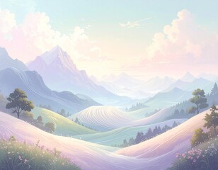 landscape with mountains