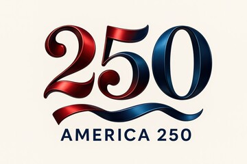 America 250 Logo With Red and Blue Typography